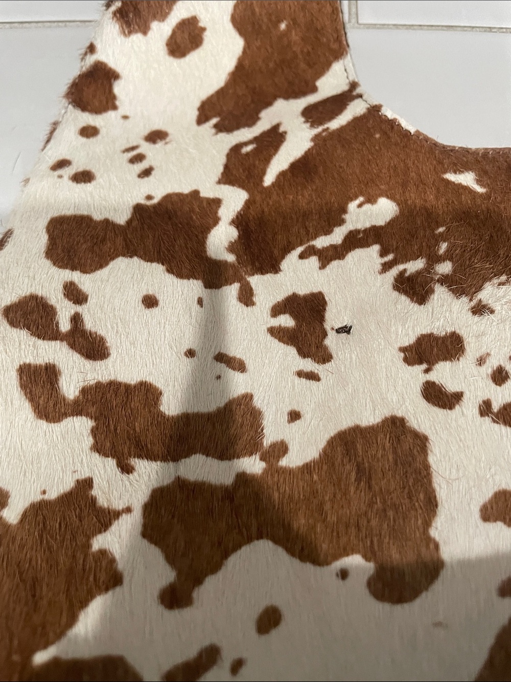 House of Harlow 1960 Brown and White Genuine Cowhide-Hobo Shoulder Bag - Picture 10 of 10